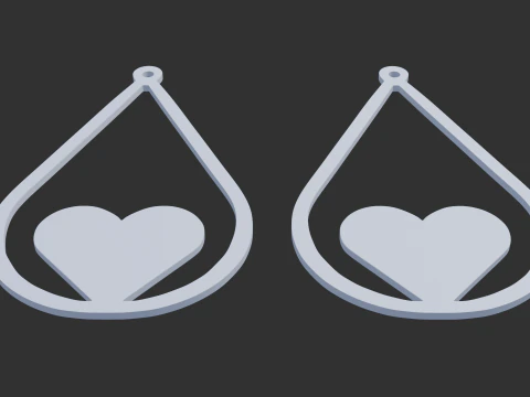 Love pattern earrings 3D Model