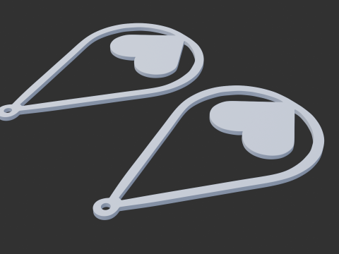 Ohrringe mit Liebesmuster 3D Modell