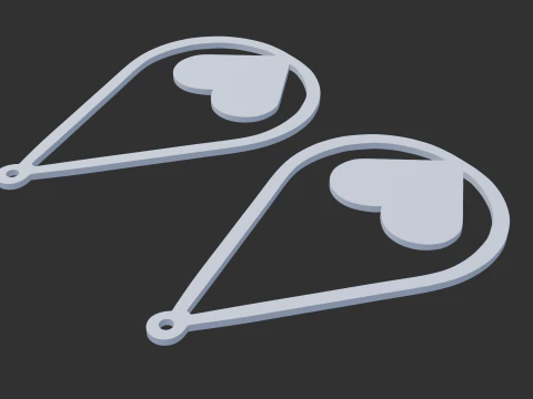 Love pattern earrings 3D Model
