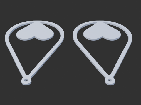 Ohrringe mit Liebesmuster 3D Modell