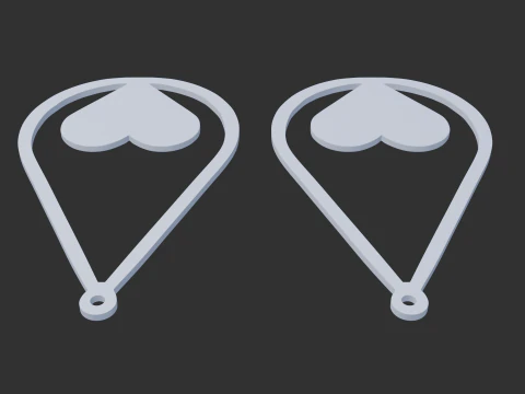Love pattern earrings 3D Model