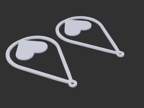 Ohrringe mit Liebesmuster 3D Modell