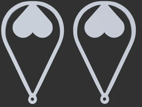 Love pattern earrings 3D Model