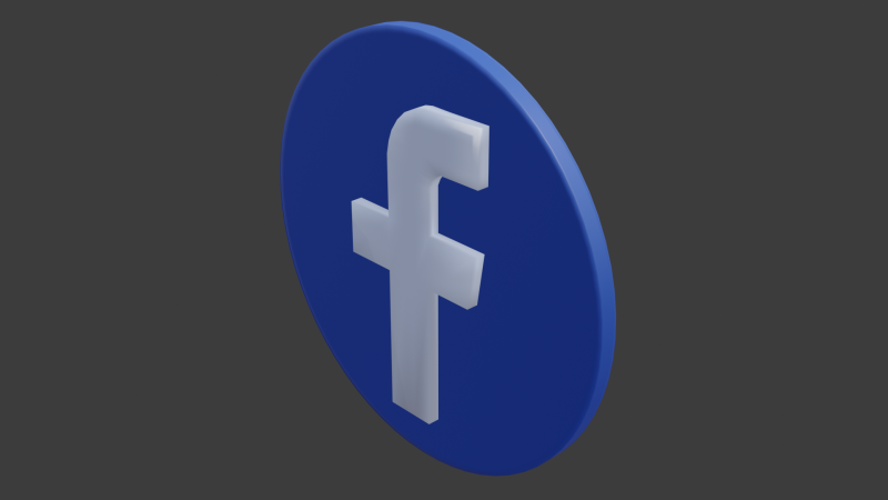 Facebook logo Modelo 3D .c4d .max .obj .3ds .fbx .stl .blend 