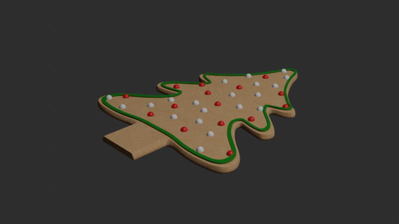Gingerbread christmas tree 3D Модель .c4d .max .obj .3ds .fbx .stl .blend 