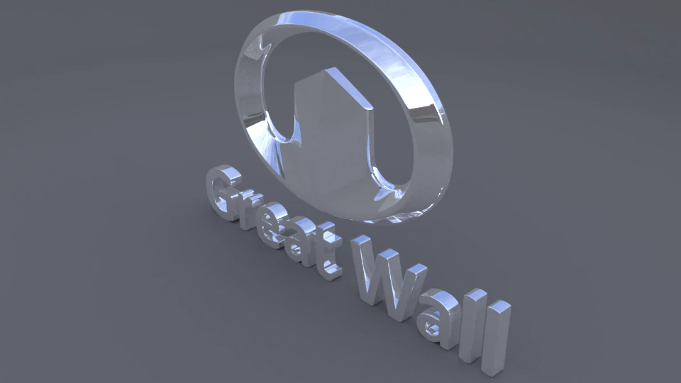 万里の長城のロゴ 3Dモデル .c4d .max .obj .3ds .fbx .stl .blend 