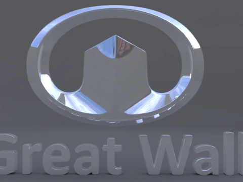 万里の長城のロゴ 3Dモデル