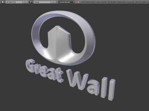Great wall logo Modello 3D