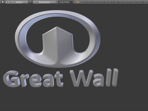 Great wall logo Modello 3D