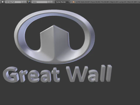 万里の長城のロゴ 3Dモデル