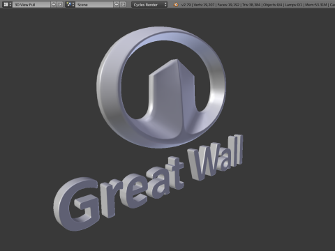 Great wall logo Modello 3D