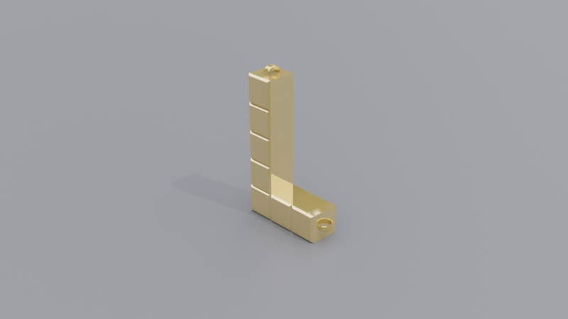 L tetris necklace 3D 모델 .c4d .max .obj .3ds .fbx .stl .blend 