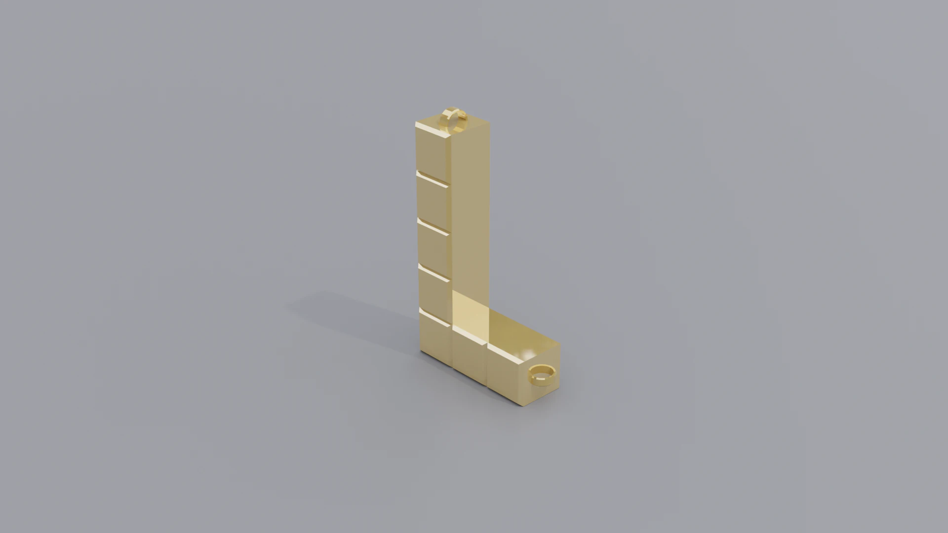 L tetris necklace 3D Model .c4d .max .obj .3ds .fbx .stl .blend