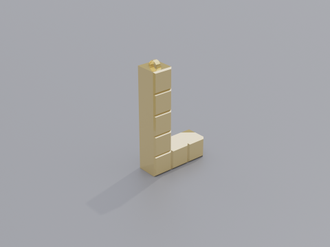 L tetris necklace 3D 모델