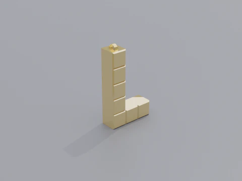 L tetris necklace 3D Model