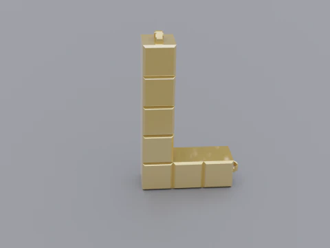 L tetris necklace 3D Model
