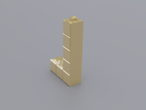 L tetris necklace 3D 모델