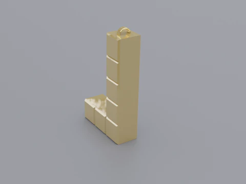 L tetris necklace 3D Model