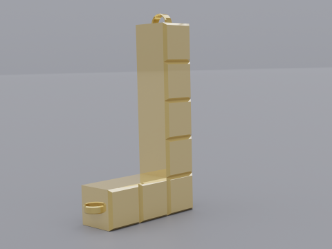 L tetris necklace 3D 모델