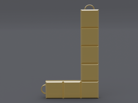 L tetris necklace mk2 Modèle 3D