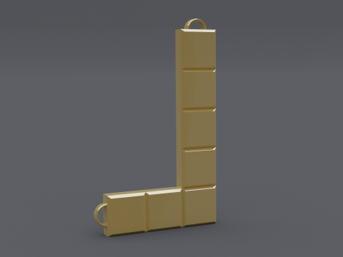L tetris necklace mk2 Modèle 3D