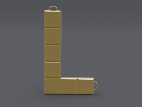 L tetris necklace mk2 Modèle 3D