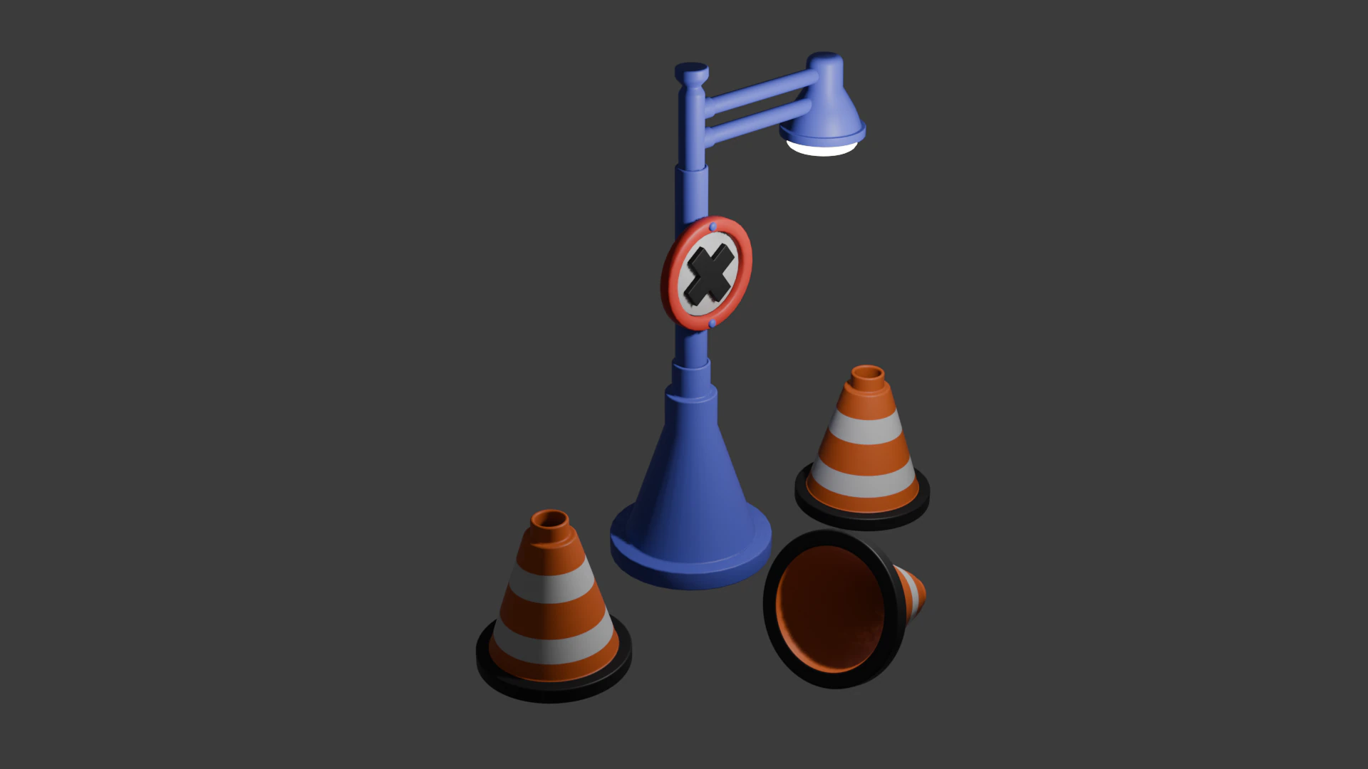 Light pole 3D Model .c4d .max .obj .3ds .fbx .stl .blend 