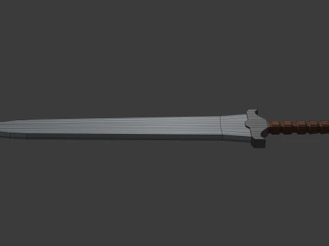 Low poly sword 1 3D Model