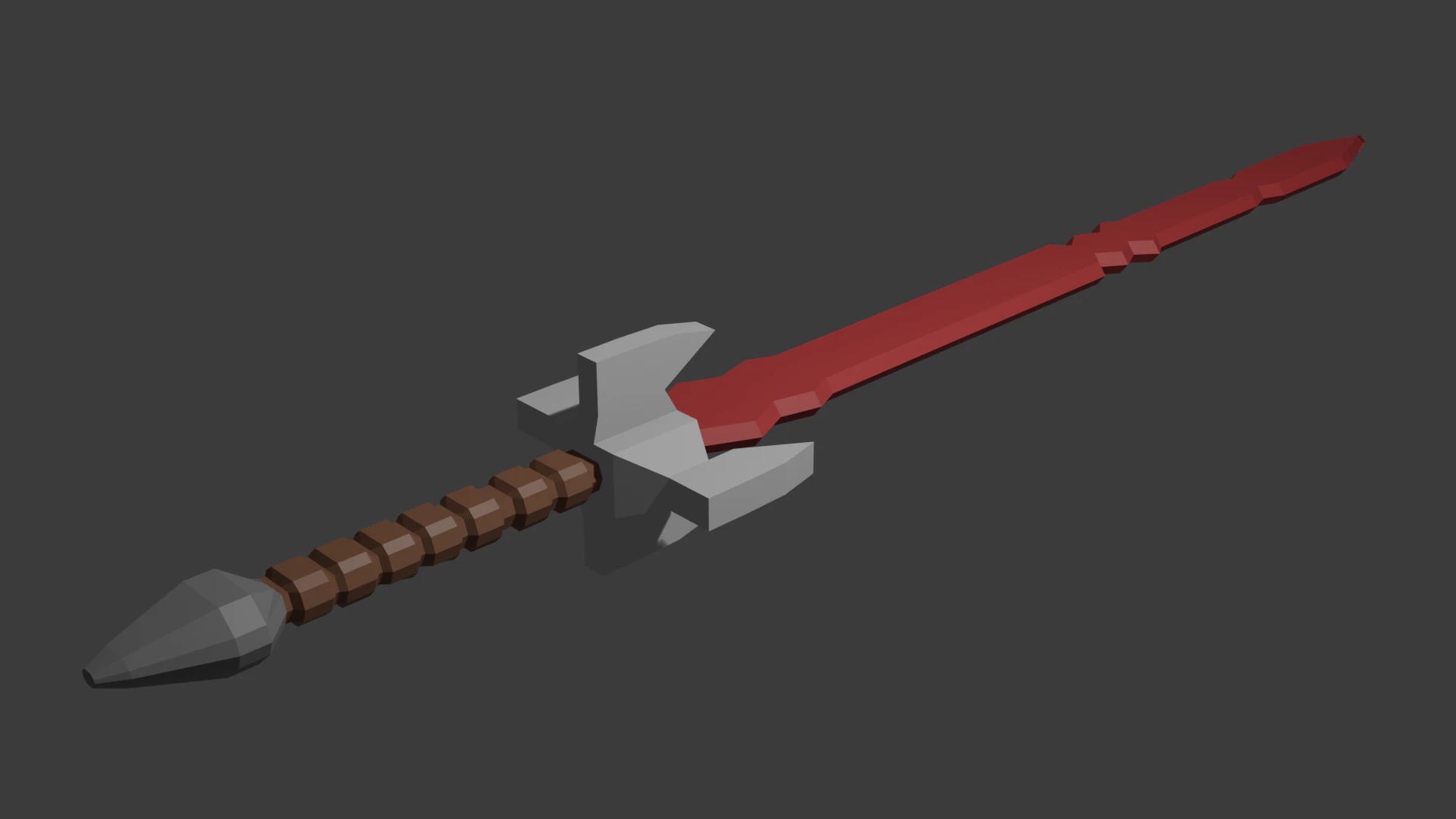 Low poly sword 2 3D Model .c4d .max .obj .3ds .fbx .stl .blend