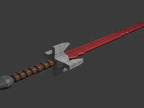 Low poly sword 2 3D Model