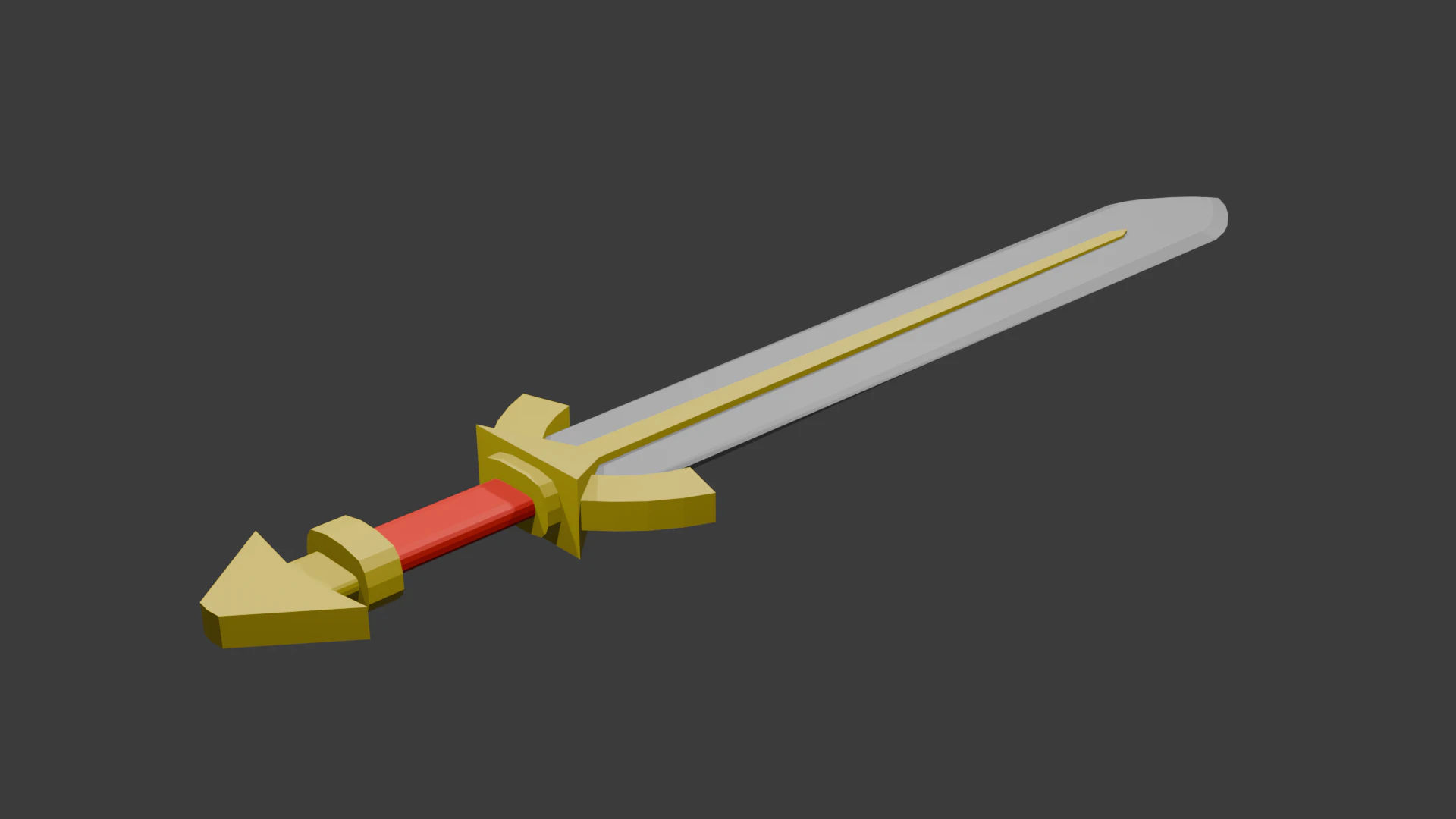 Low poly sword 3 3D Model .c4d .max .obj .3ds .fbx .stl .blend