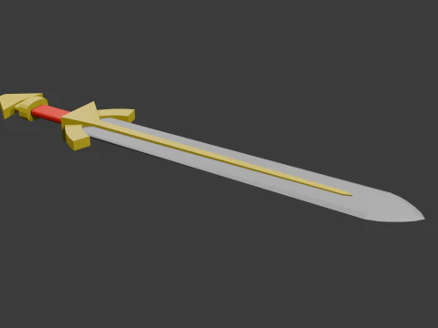 Low poly sword 3 3D Model