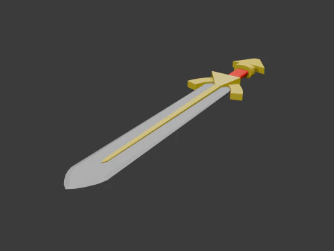 Low poly sword 3 3D Model