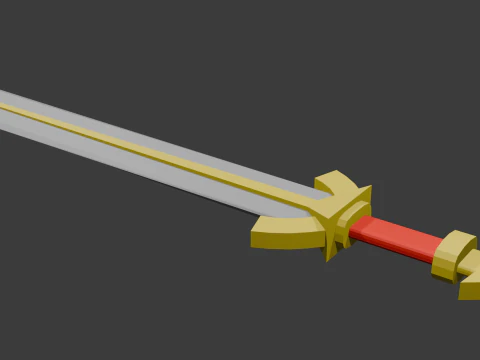 Low poly sword 3 3D Model