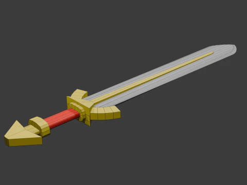 Low poly sword 3 3D Model