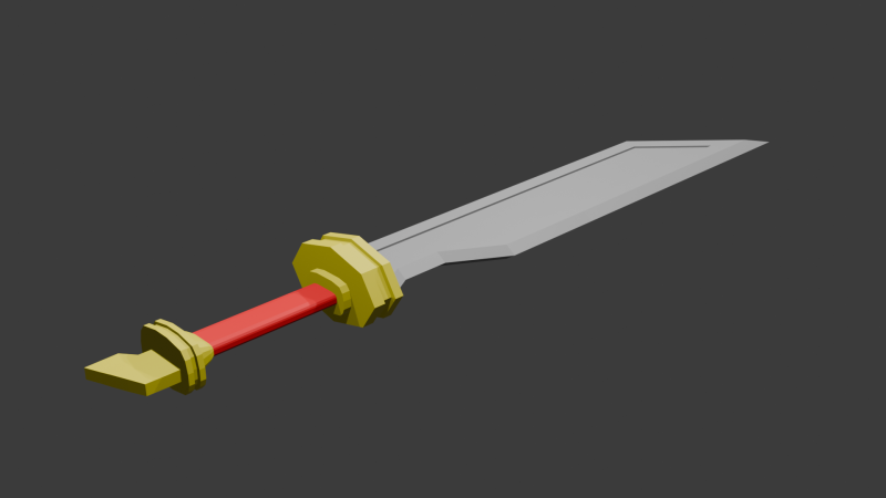 Low poly sword 4 Model 3D .c4d .max .obj .3ds .fbx .stl .blend