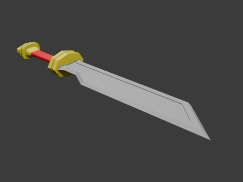 Low poly sword 4 Model 3D