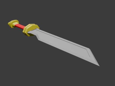 Low poly sword 4 3D Model
