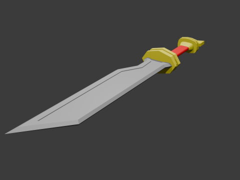 Low poly sword 4 Model 3D