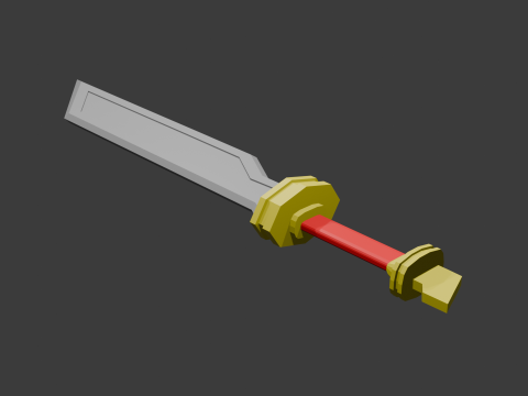 Low poly sword 4 Model 3D