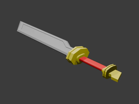 Low poly sword 4 3D Model