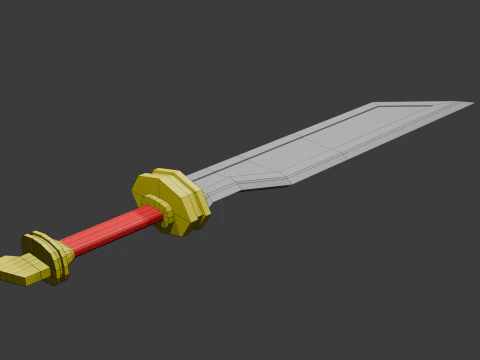 Low poly sword 4 3D Model