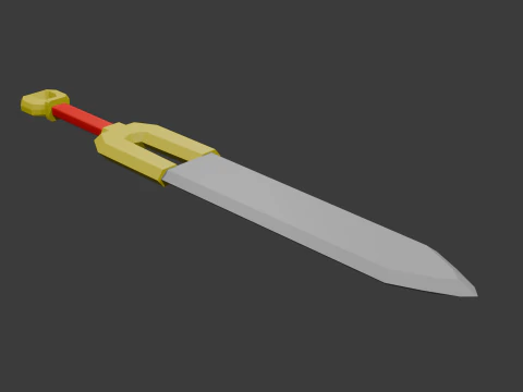 Low poly sword 5 3D Model