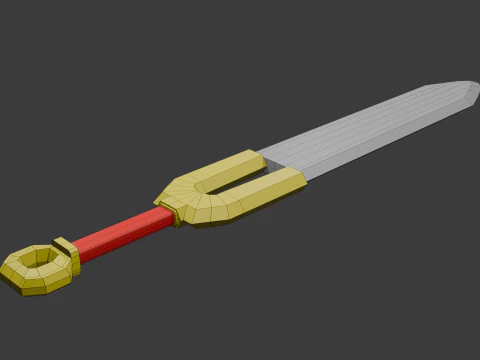 Low poly sword 5 3D Model