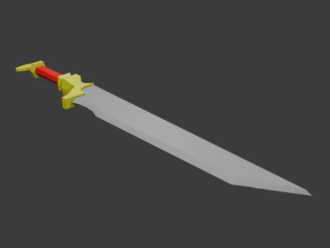 Low poly sword 6 3D Model