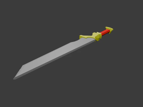 Low poly sword 6 3D Model