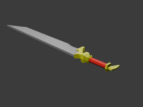 Low poly sword 6 3D Model