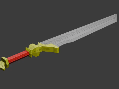 Low poly sword 6 3D Model