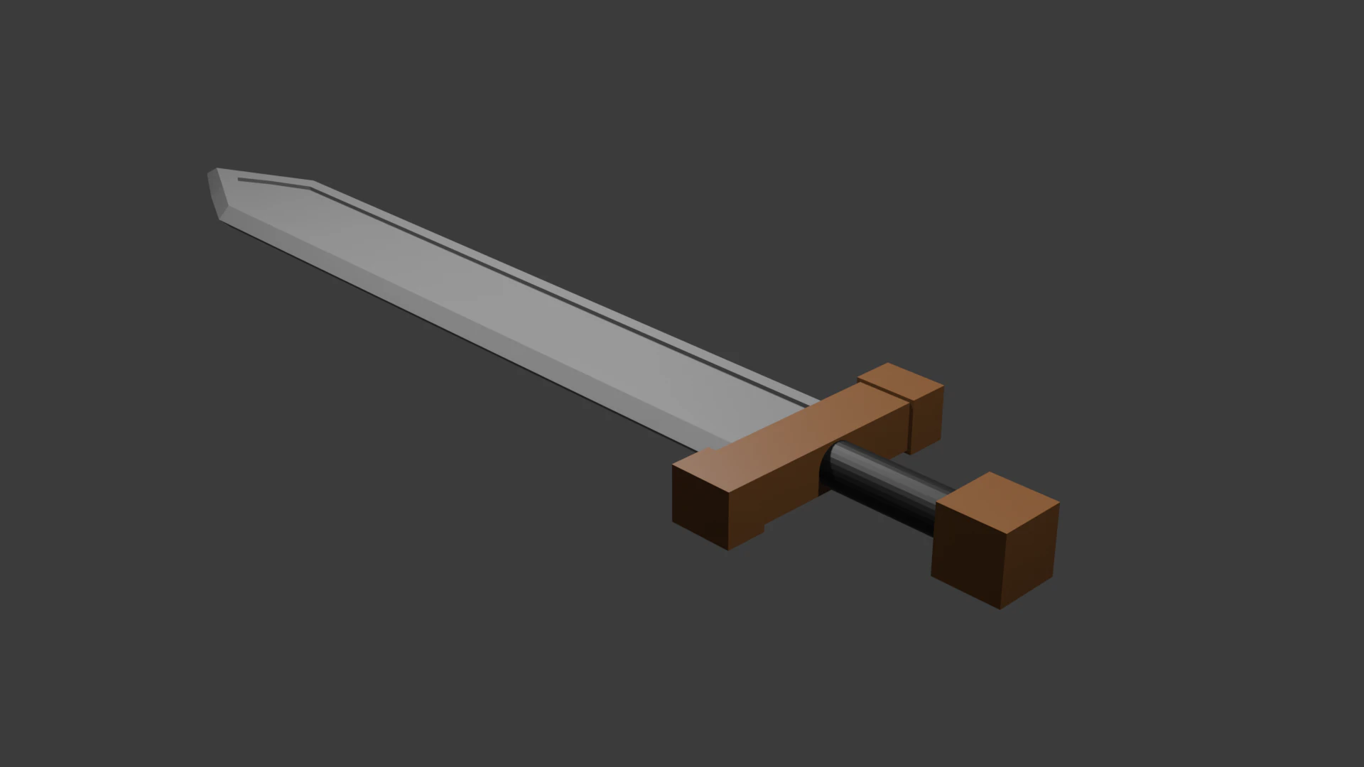 Low poly sword 11 3D Model .c4d .max .obj .3ds .fbx .stl .blend 