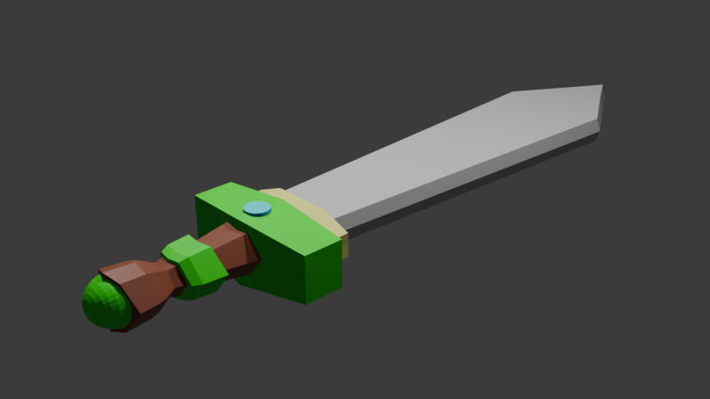 Low poly sword 13 3D Model .c4d .max .obj .3ds .fbx .stl .blend